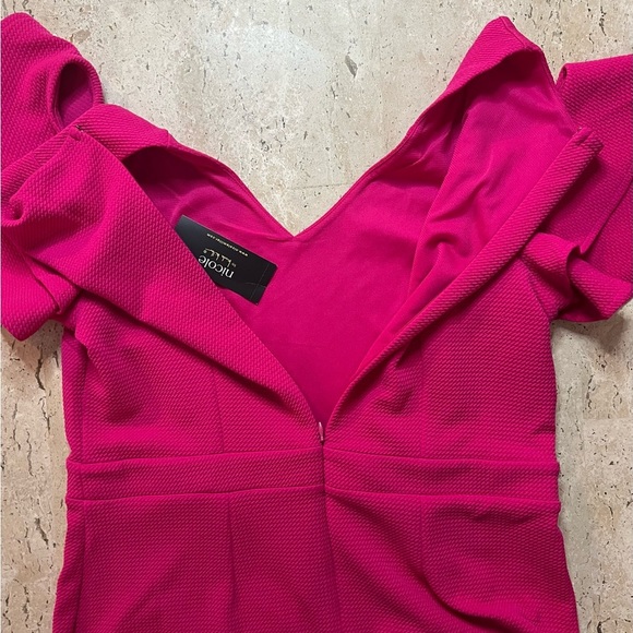 NWT Nicole Miller Sharp Pink Pencil Dress Size Large - Picture 4 of 7